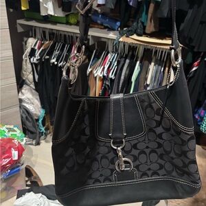 Coach Black Signature Shoulder Bag